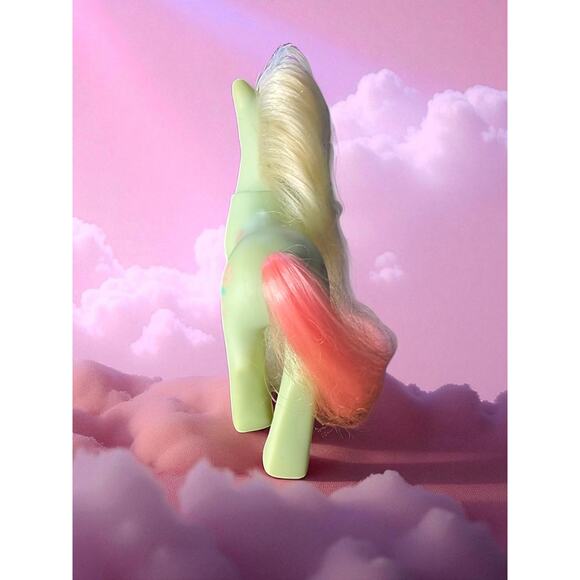 1988 My Little Pony G1 Sweetheart Sisters Fancy Flower Yellow Green Pink Hair - Picture 3 of 5